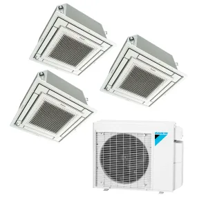 Daikin 3-Zone Ceiling Cassette Ductless Mini-Split 24000 BTU Heat Pump Air Conditioner 9k   9k   18k - 18 SEER2