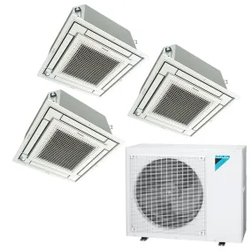 Daikin 3-Zone Ceiling Cassette Hyper Heat Ductless Mini-Split 36000 BTU Heat Pump Air Conditioner 9k   15k   18k - 20 SEER2