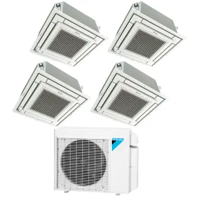 Daikin 4-Zone Ceiling Cassette Ductless Mini-Split 36000 BTU Heat Pump Air Conditioner 9k   9k   9k   18k - 18.1 SEER2