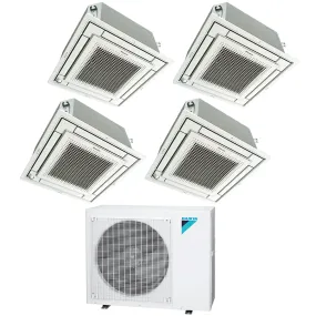 Daikin 4-Zone Ceiling Cassette Hyper Heat Ductless Mini-Split 36000 BTU Heat Pump Air Conditioner  9k   9k   9k   9k - 20 SEER2