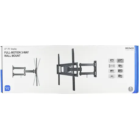 Deltaco Full-motion 3-way Wall Mount Bracket for 37" - 70" TVs - Black | ARM1201
