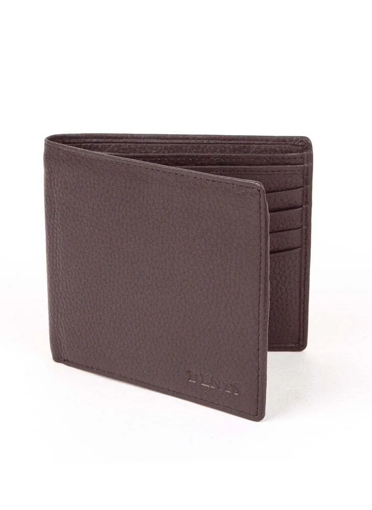 Dents RFID Pebble Grain Bifold Slim Leather Wallet - Chocolate