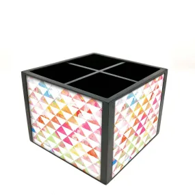Desk Organizer For Stationery -  Triangular Watercolor