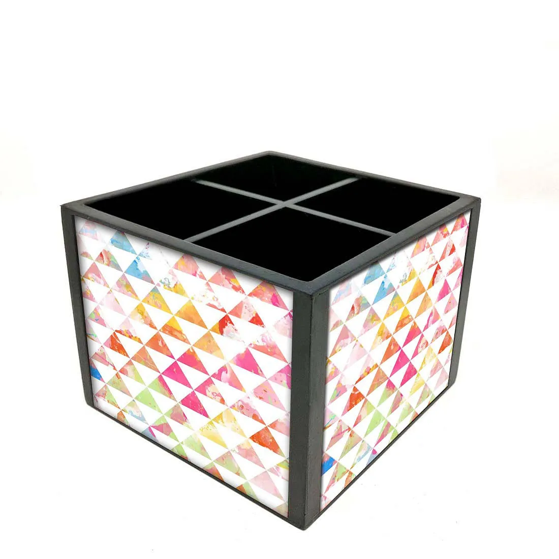 Desk Organizer For Stationery -  Triangular Watercolor