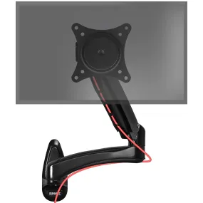 Duronic Monitor Arm Wall Mount DM55W1X2 | Bracket for Single PC Computer Screen | Aluminium | For One 15”-27” LED LCD TV Television | VESA 75/100 Fixing | Tilt  85°/-90°, Swivel 180°, Rotate 360°