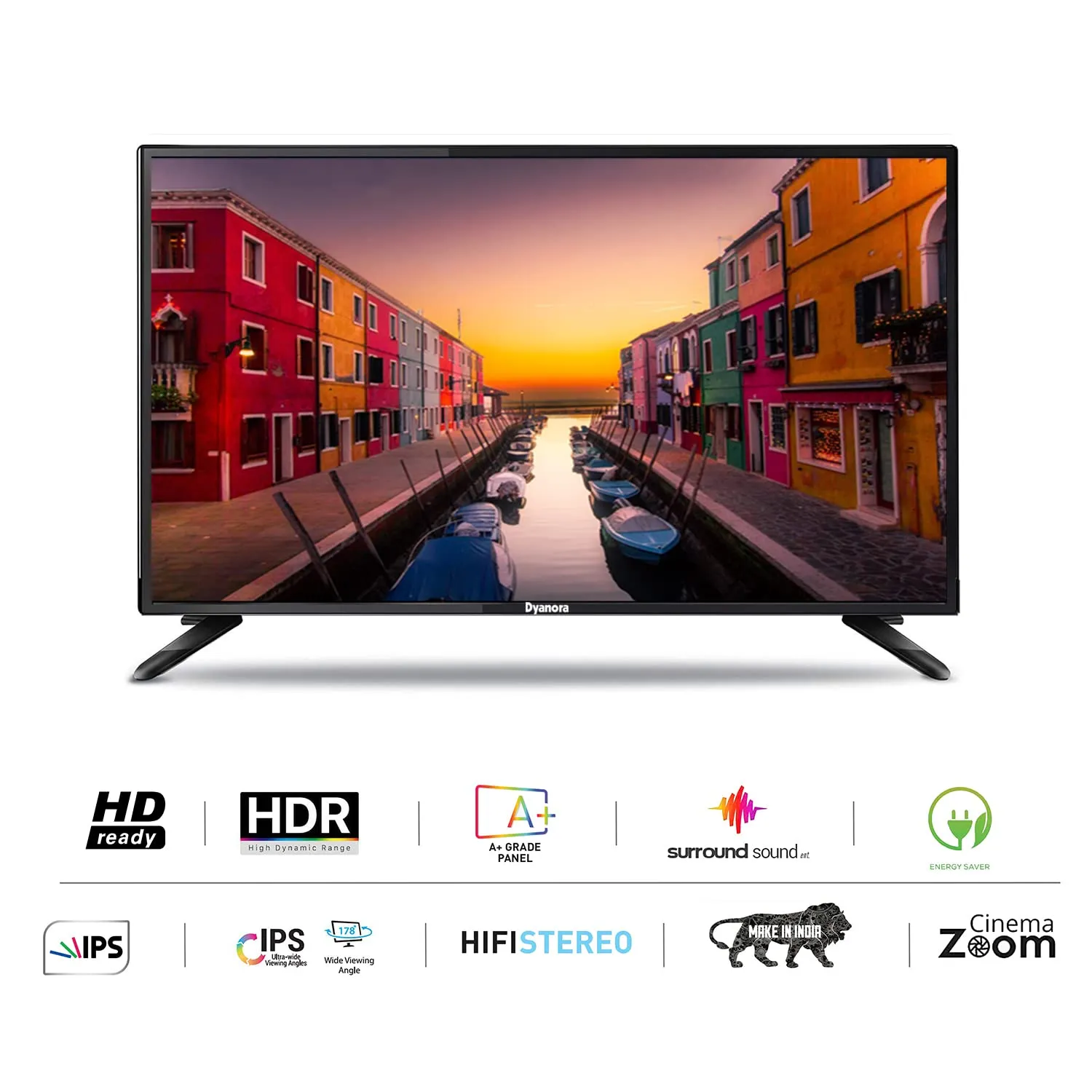 Dyanora 60 cm (24 inch) HD Ready LED TV with Noise Reduction, Cinema Zoom, Powerful Audio Box Speakers (DY-LD24H0N)