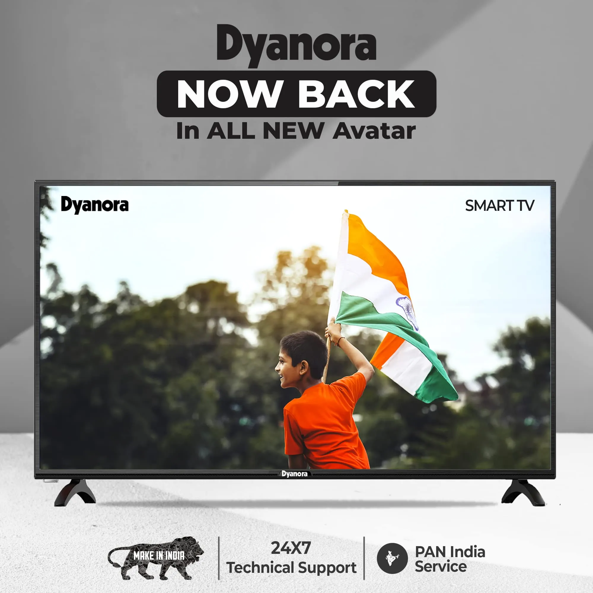 Dyanora 60 cm (24 inch) HD Ready LED TV with Noise Reduction, Cinema Zoom, Powerful Audio Box Speakers (DY-LD24H0N)