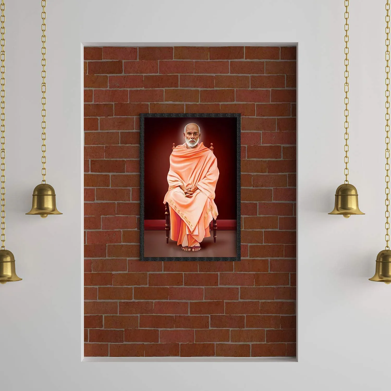 Elcare Divine Led Photo Frame of Sree Narayana Guru | Home Decor | Divine Photo | Gift | Pooja/Prayer Room | Frame - 12X18 Inches | ELC070