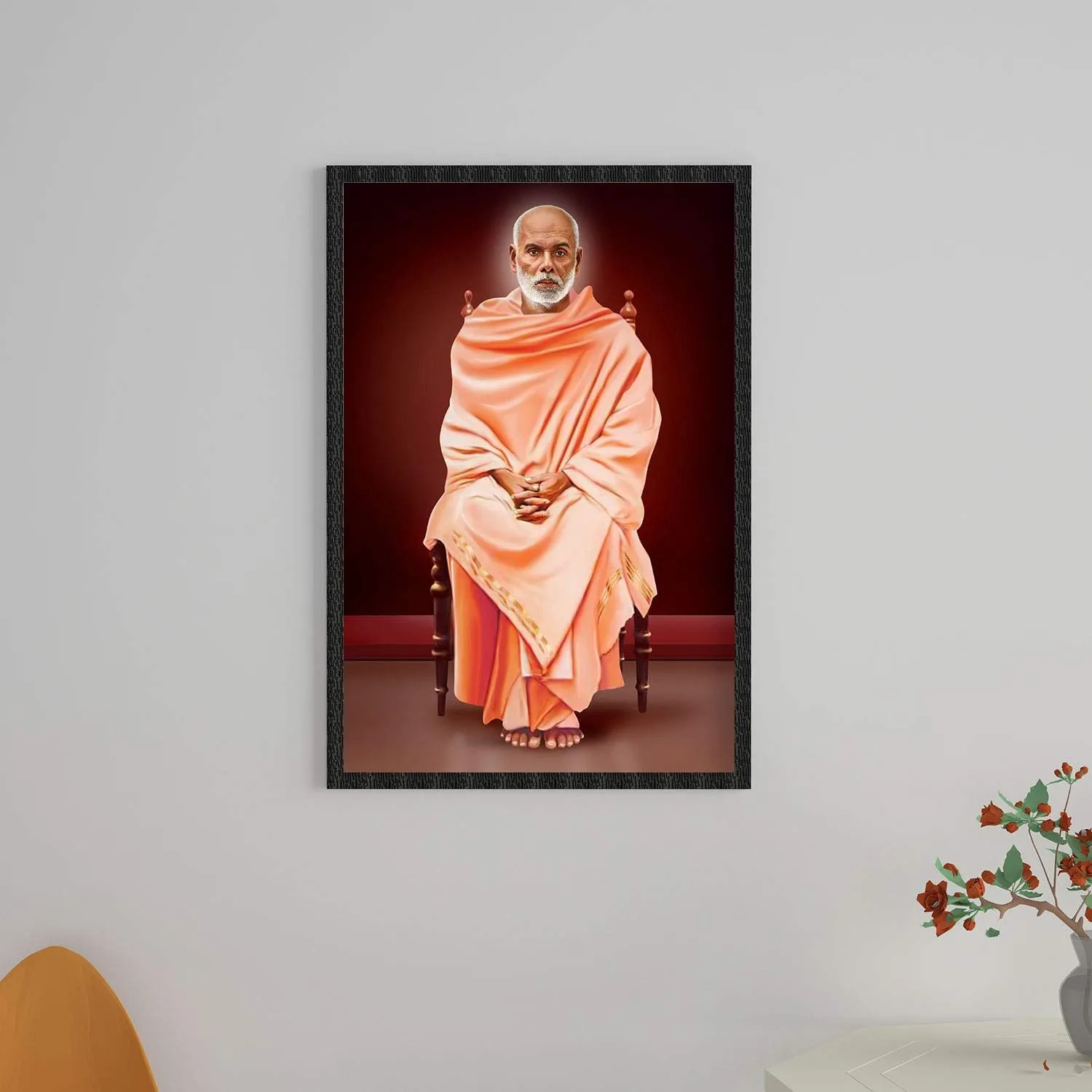 Elcare Divine Led Photo Frame of Sree Narayana Guru | Home Decor | Divine Photo | Gift | Pooja/Prayer Room | Frame - 12X18 Inches | ELC070