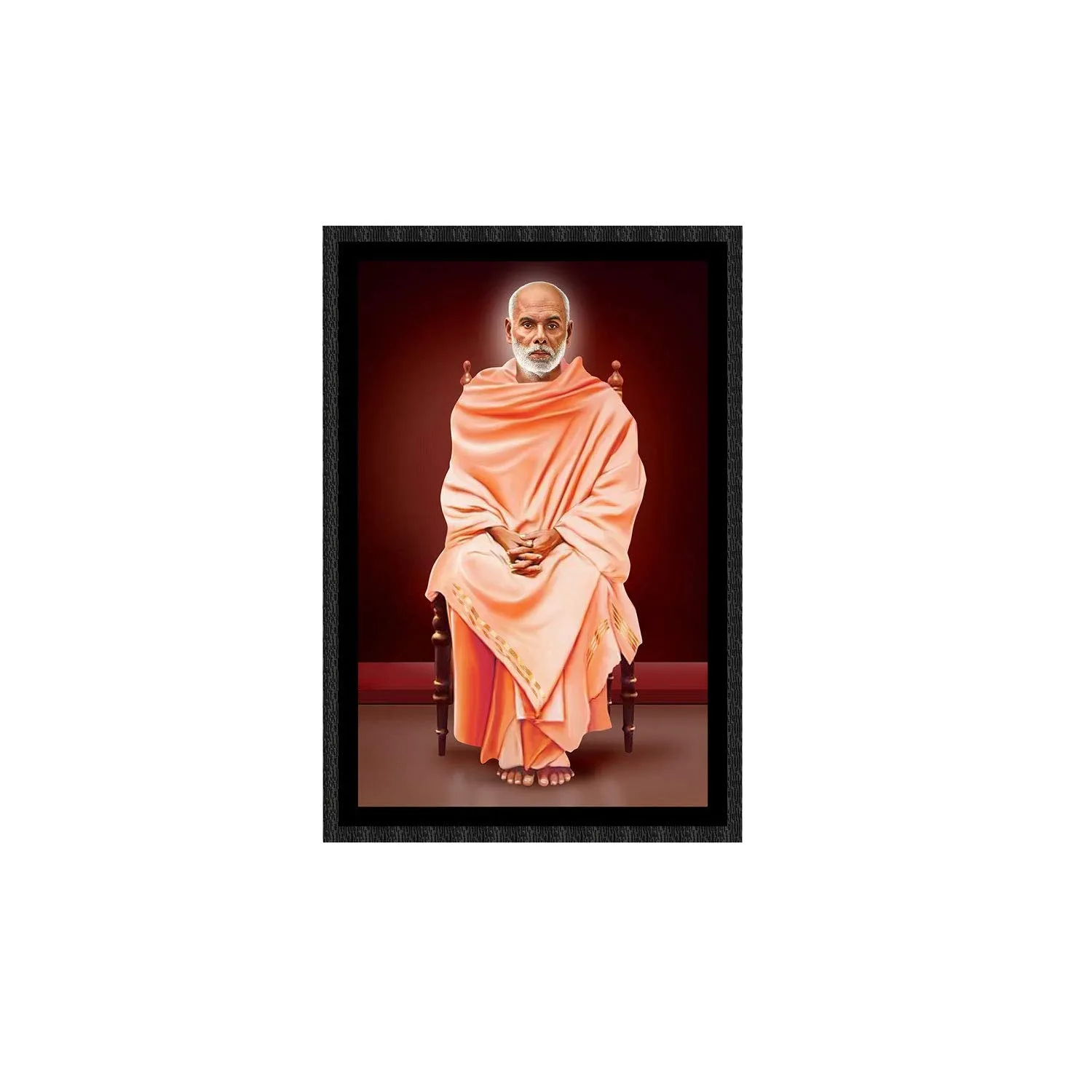 Elcare Divine Led Photo Frame of Sree Narayana Guru | Home Decor | Divine Photo | Gift | Pooja/Prayer Room | Frame - 12X18 Inches | ELC070