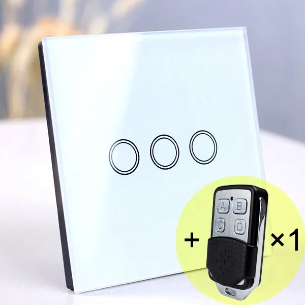 EU/UK Standard Touch Switch, Wall Light Touch Screen Switch, wireless Remote control Wall touch switch , 2 gang gray AC130~250V