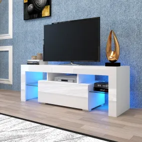 Fablise Entertainment Stand with LED Backlight and One Drawer