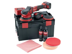 Flex 18V 150mm Random Orbital Polisher Set (2 x 5.0Ah Li-ion   Charger   Carry Case)