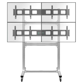 Floor TV stand 4 x 43”- 55" max 110 lbs, silver FSPRO2L-22