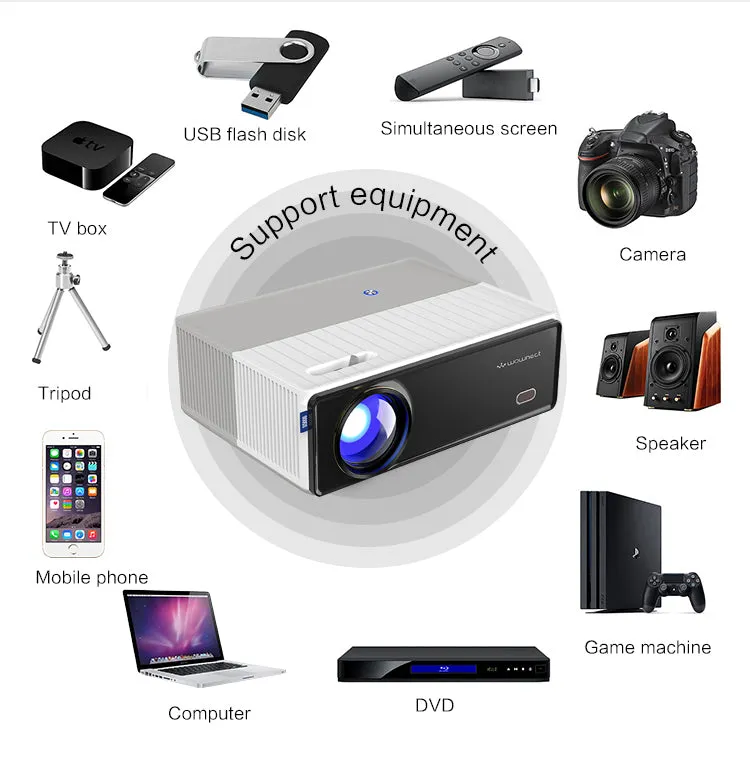 Full HD Projector |8800 Lumens/Screen Size upto 300inch|Native Res 1080P|Supports 4K Projector Video Projectors|