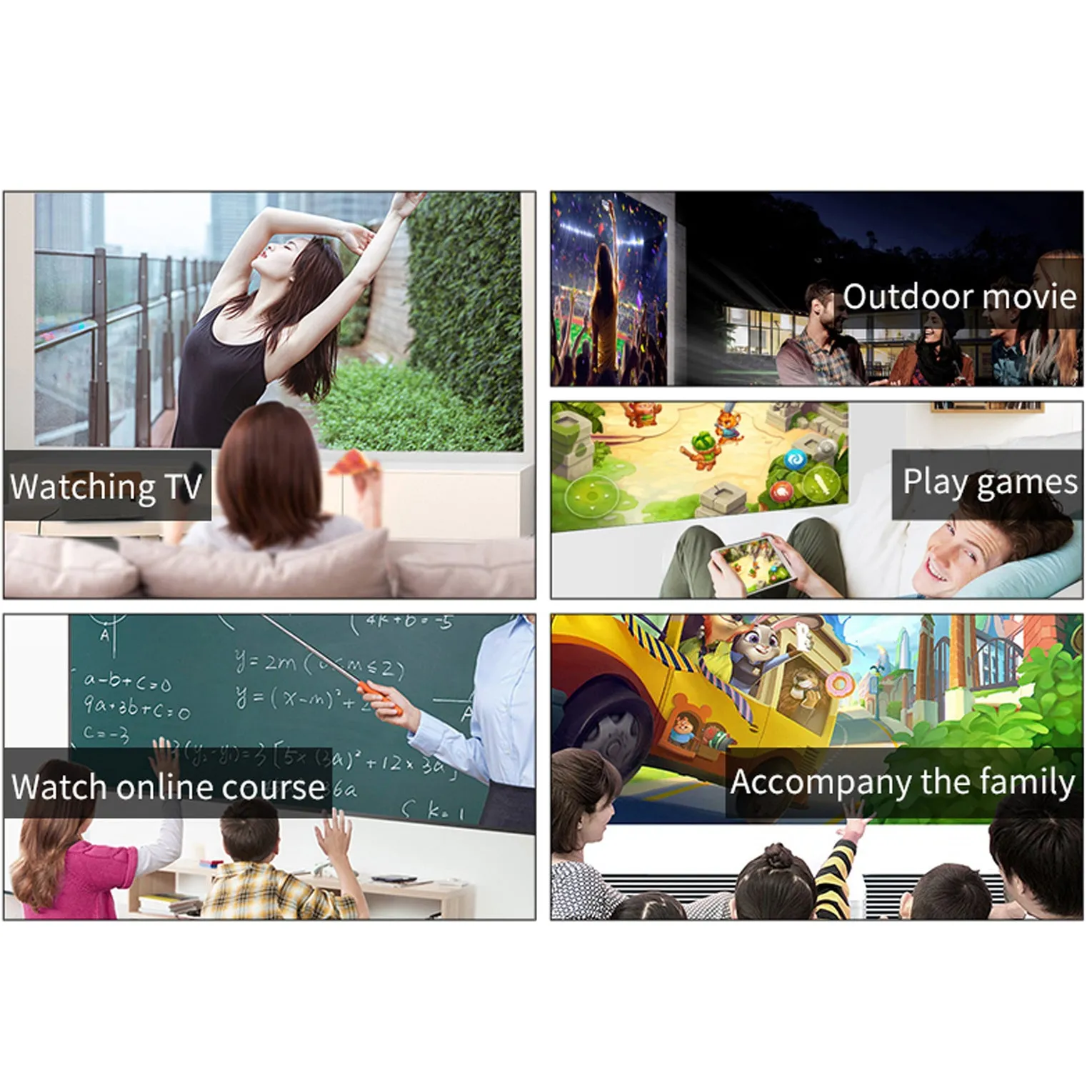 Full HD Projector |8800 Lumens/Screen Size upto 300inch|Native Res 1080P|Supports 4K Projector Video Projectors|