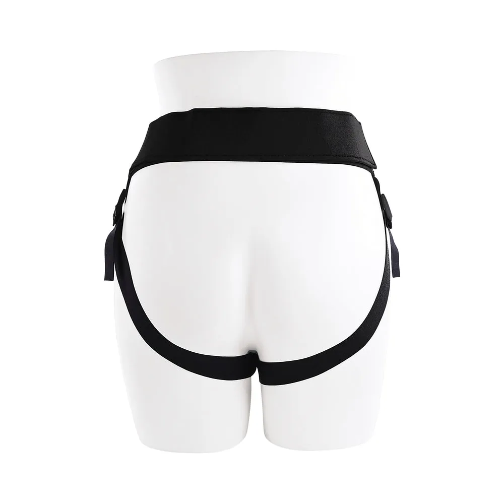 Gender X Sweet Embrace Vibrating 7 in. Dildo and Jock-Style Strap-On Harness Set Yellow/Black