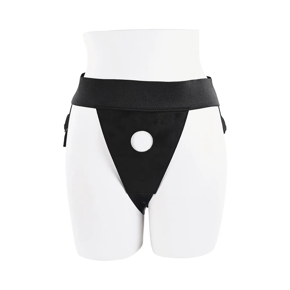 Gender X Sweet Embrace Vibrating 7 in. Dildo and Jock-Style Strap-On Harness Set Yellow/Black