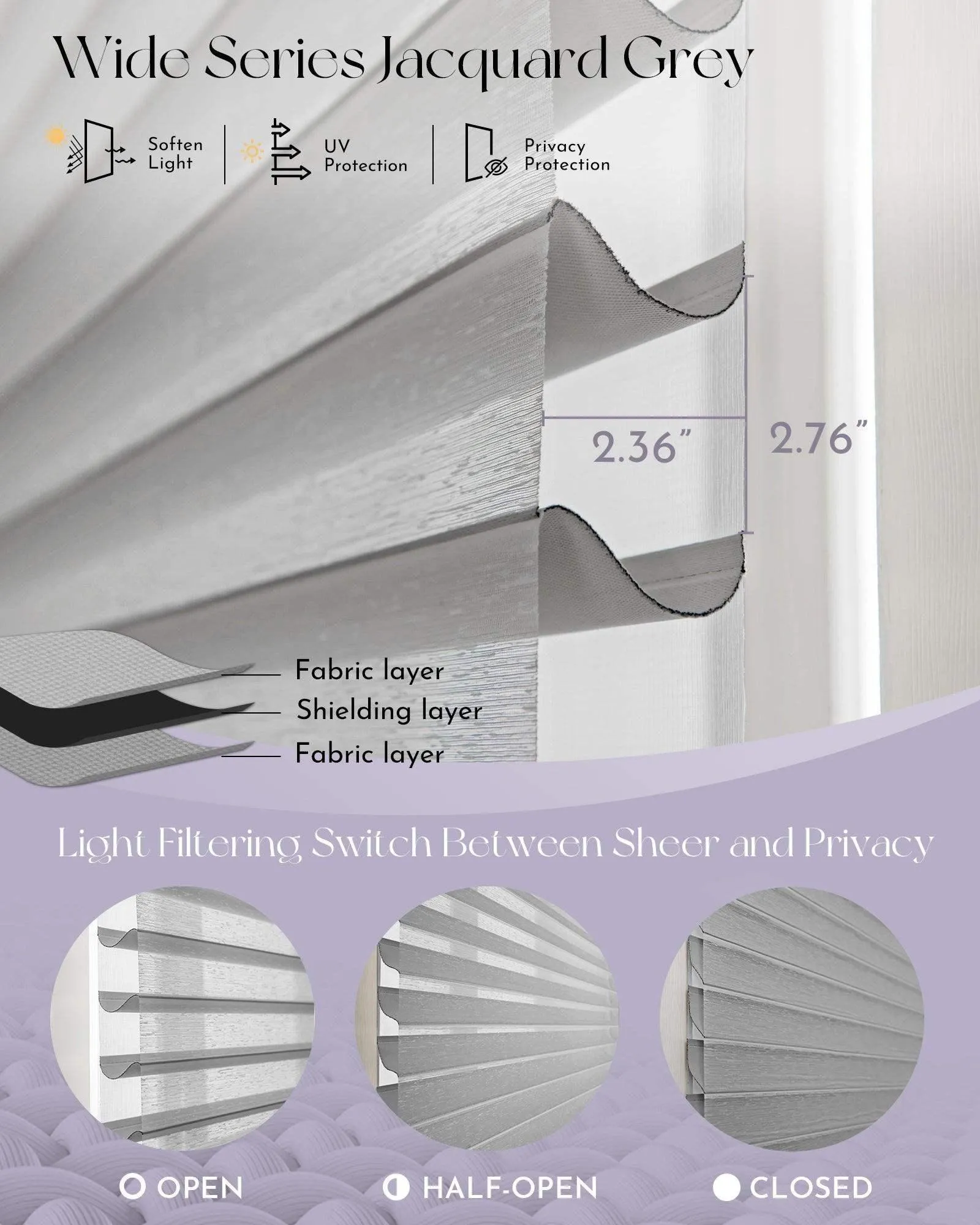 Graywind Motorized Shangrila Shades | Wide Series | Customizable
