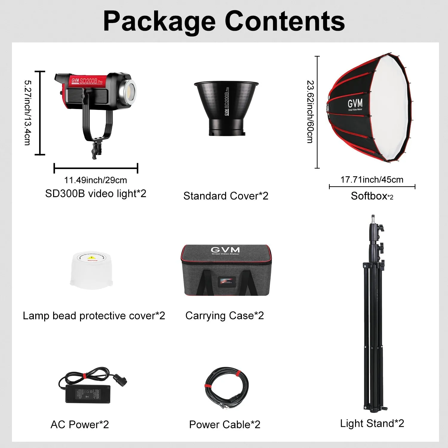 200W Bi-Color Monolight Kit with Softbox - Set of 2 for the GVM PRO-SD200B