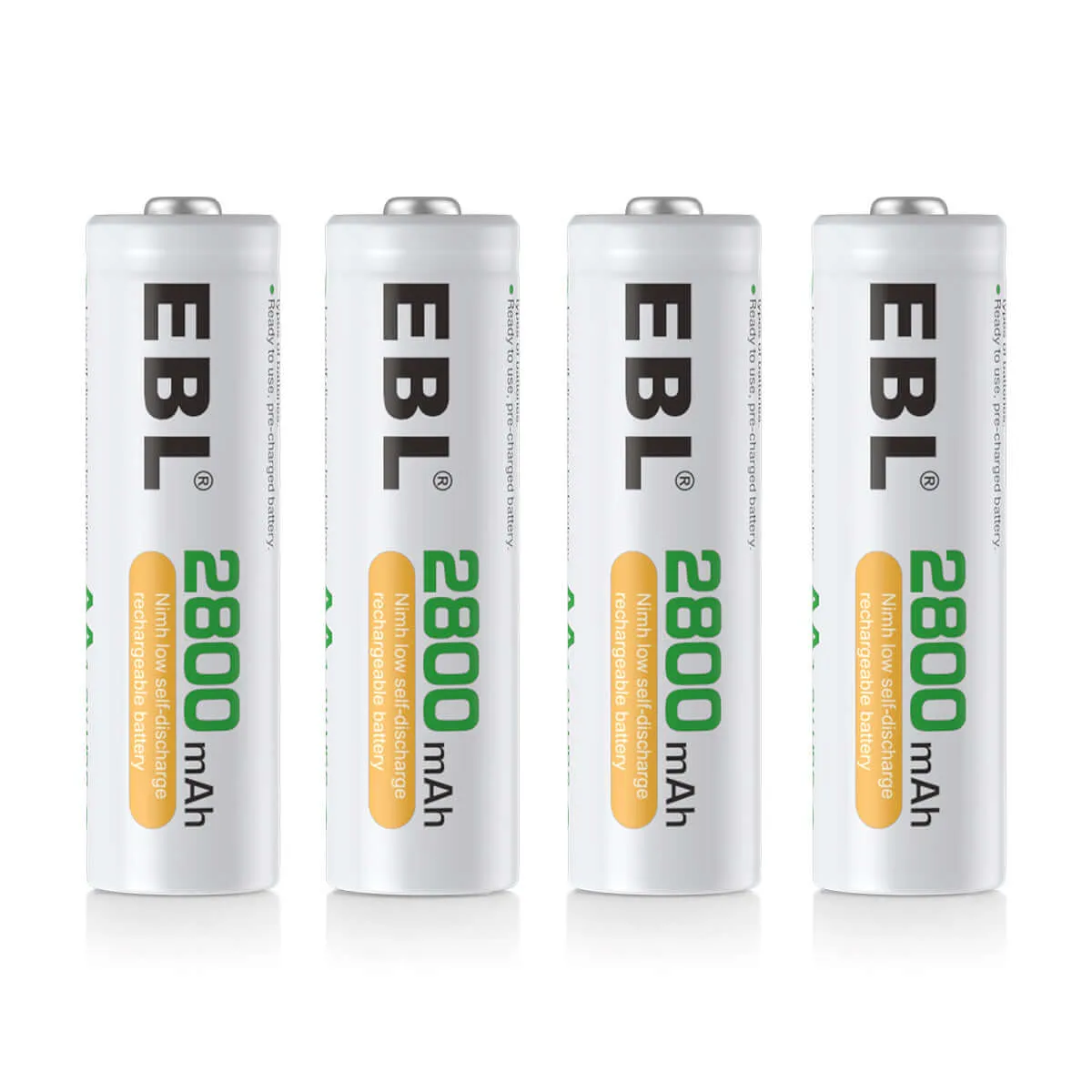 High Capacity AA Rechargeable Battery 1.2V 2800mAh Ni-MH 4 Pack CE Certified