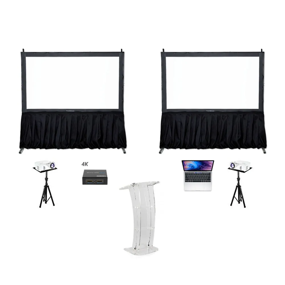 Hire - Dual Cinema Style Screens   Projectors & Lectern