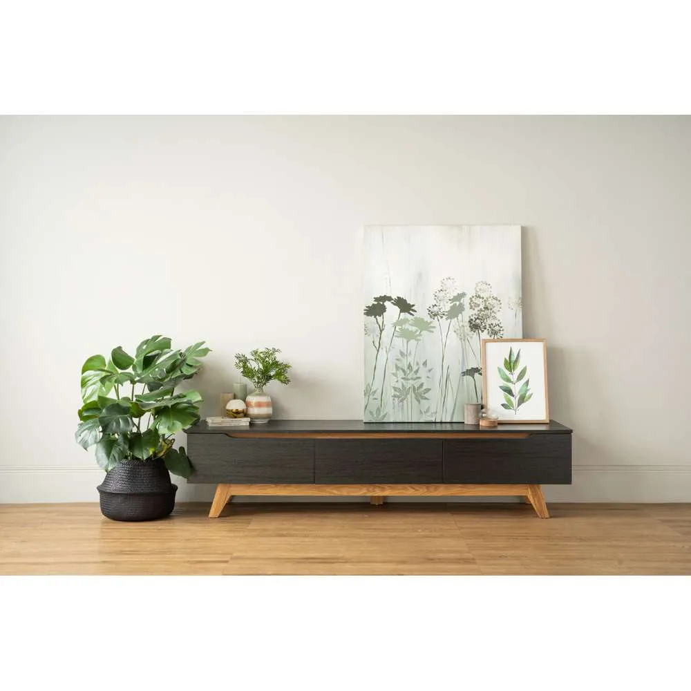 Ivan Mando Tv Cabinet L1800 x W400 x H424mm Oak/Black