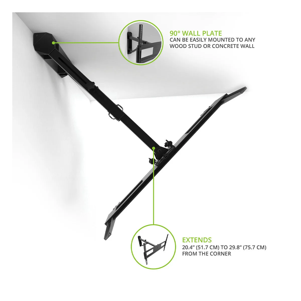 Kanto FMC1 Telescoping Corner TV Mount for 40" - 60" TVs