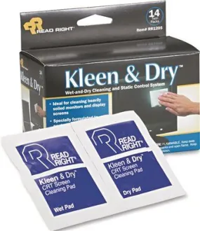 Kleen & Dry Screen Cleaner Wet Wipes Cloth 5 X 5 14/Box