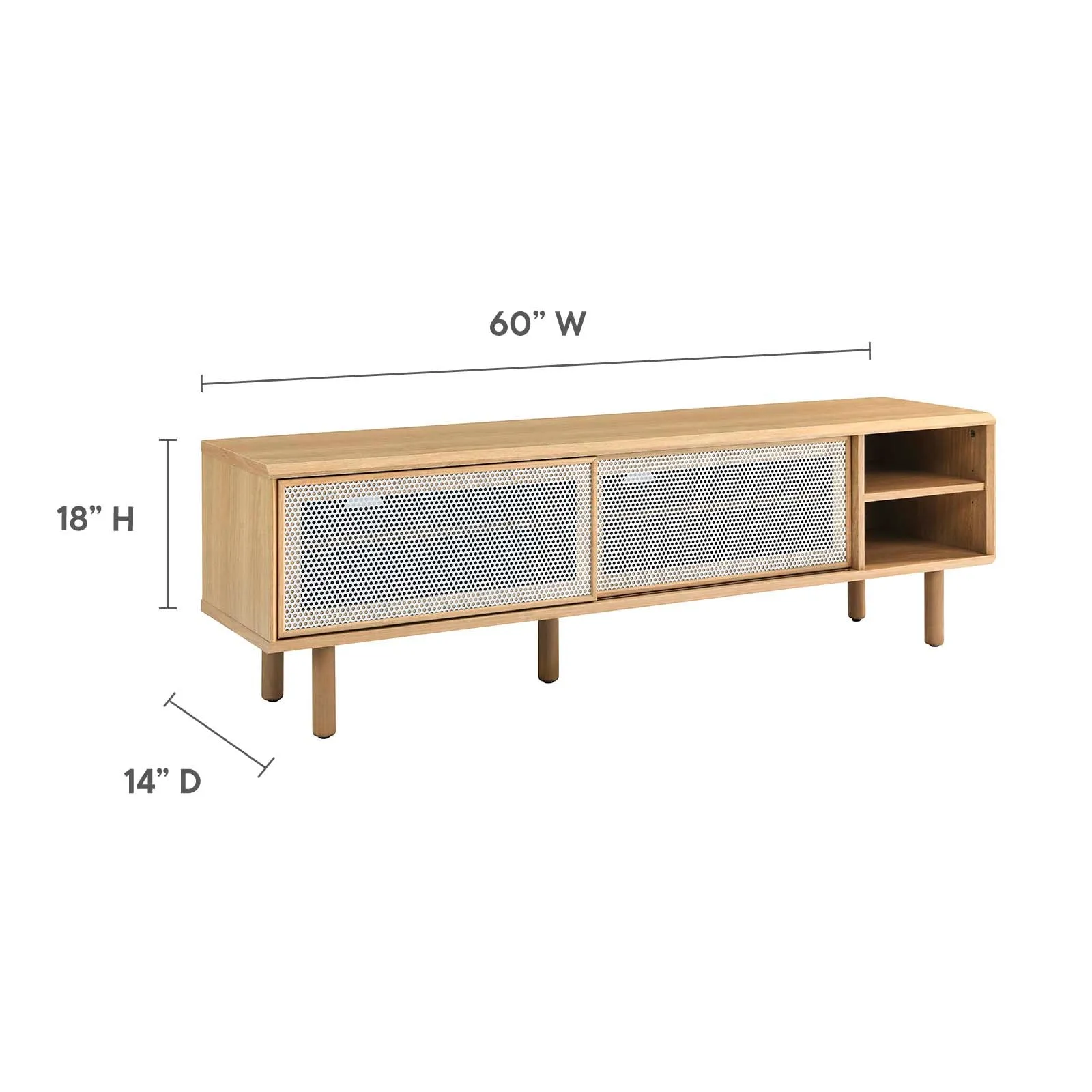 Kurtis 60" TV Stand Oak EEI-6234-OAK