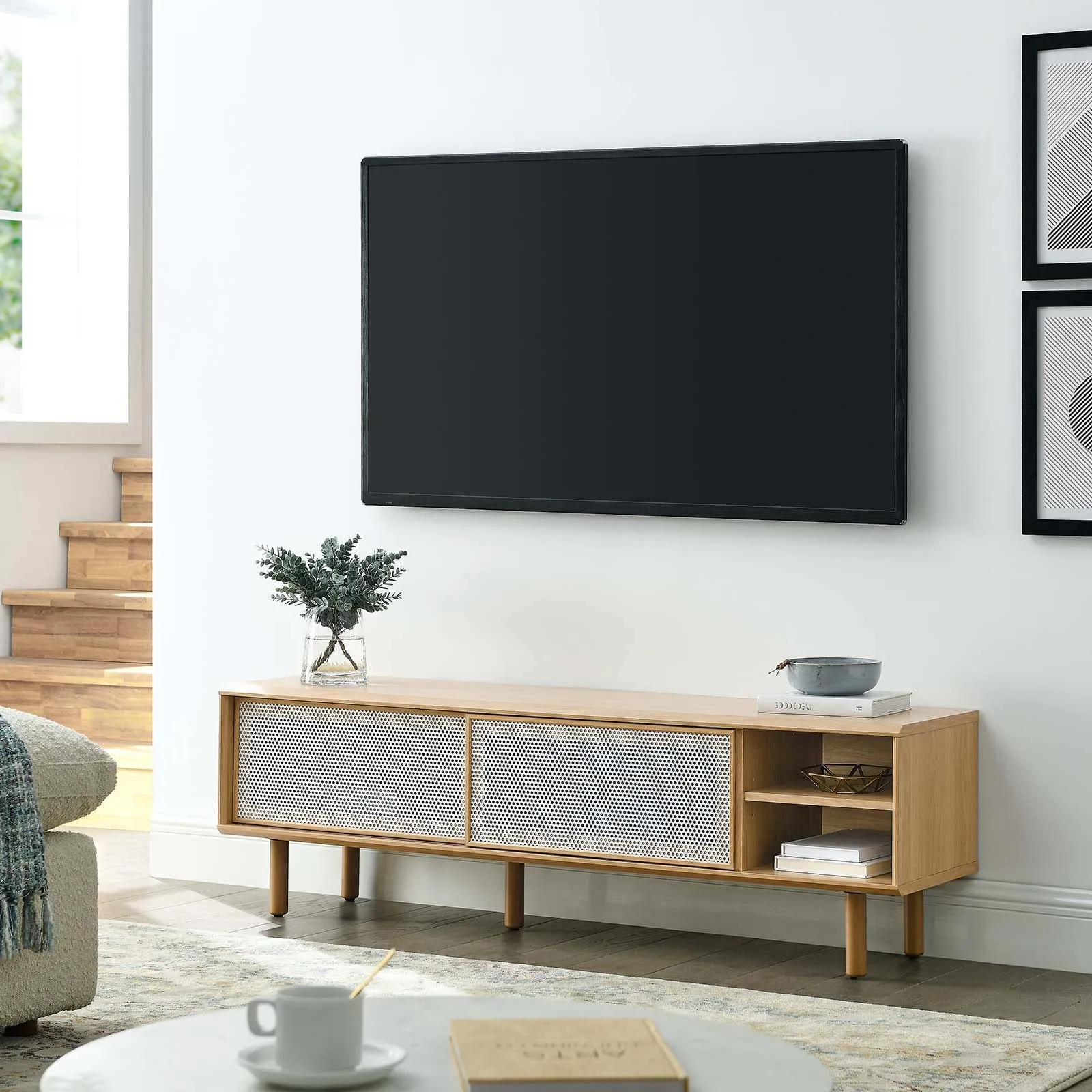 Kurtis 60" TV Stand Oak EEI-6234-OAK