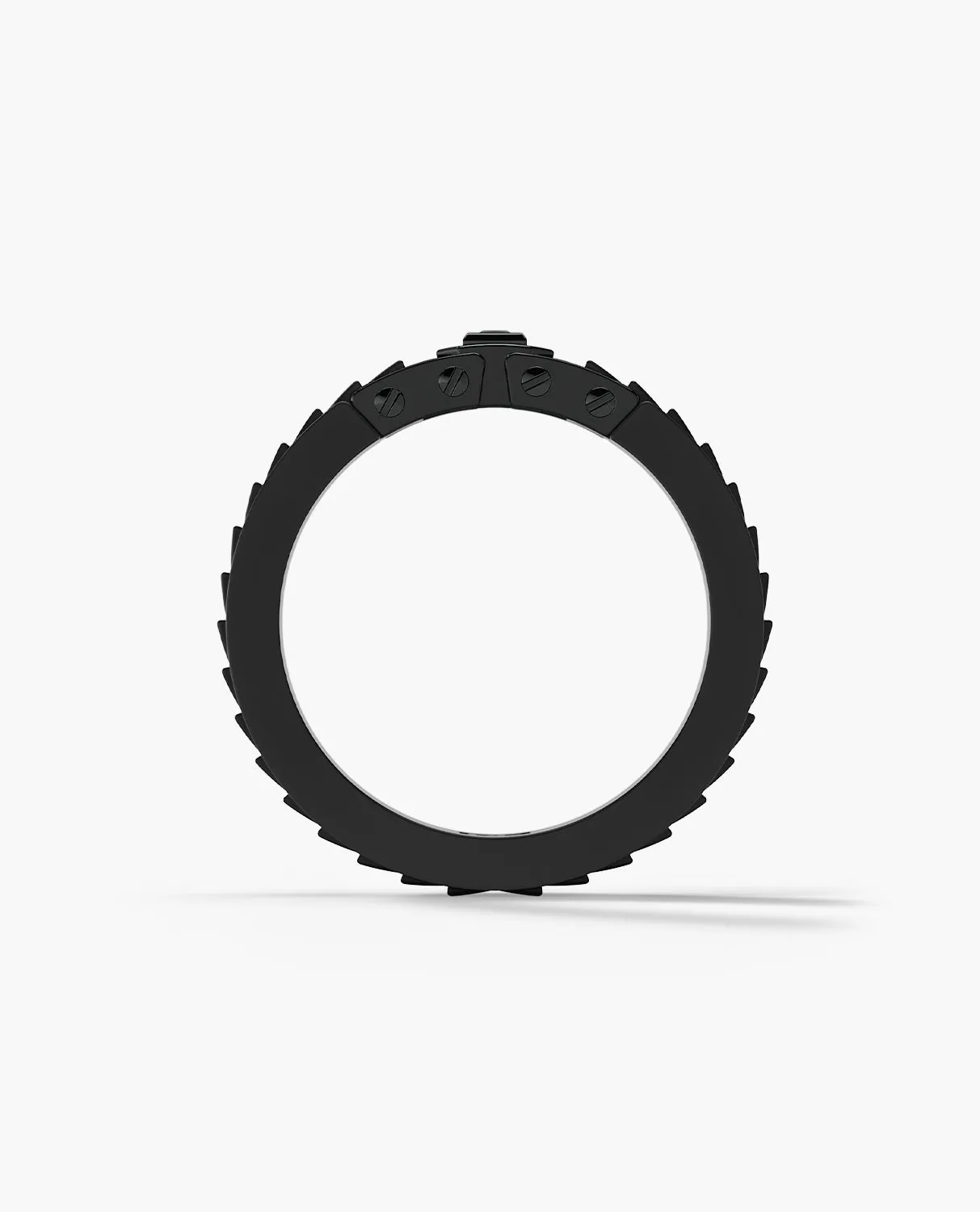 LA PAZ Atomic Silicone & EverBlak Black Gold Ring with 0.20ct Black Diamonds