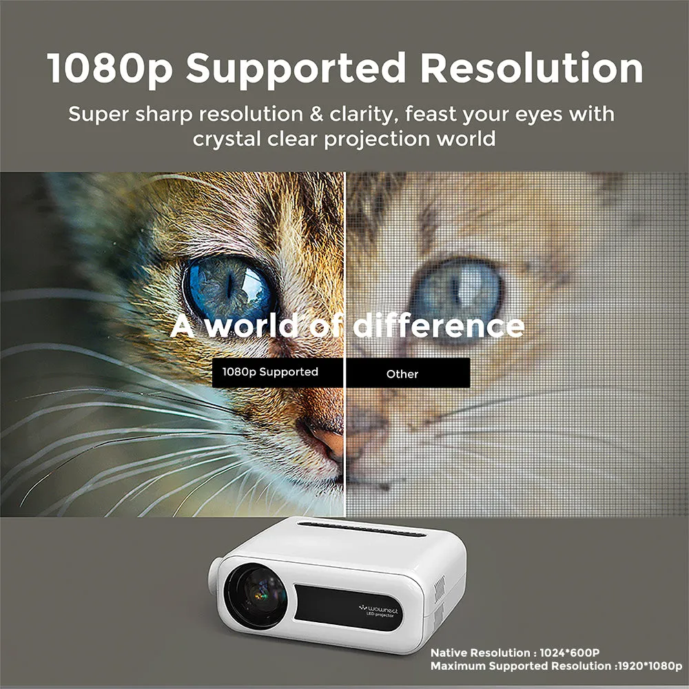LED Projector Mini Home Cinema [ 100 ANSI Lumens,Max 200" Display] Full HD 1080p Indoor / Outdoor Gaming Projector