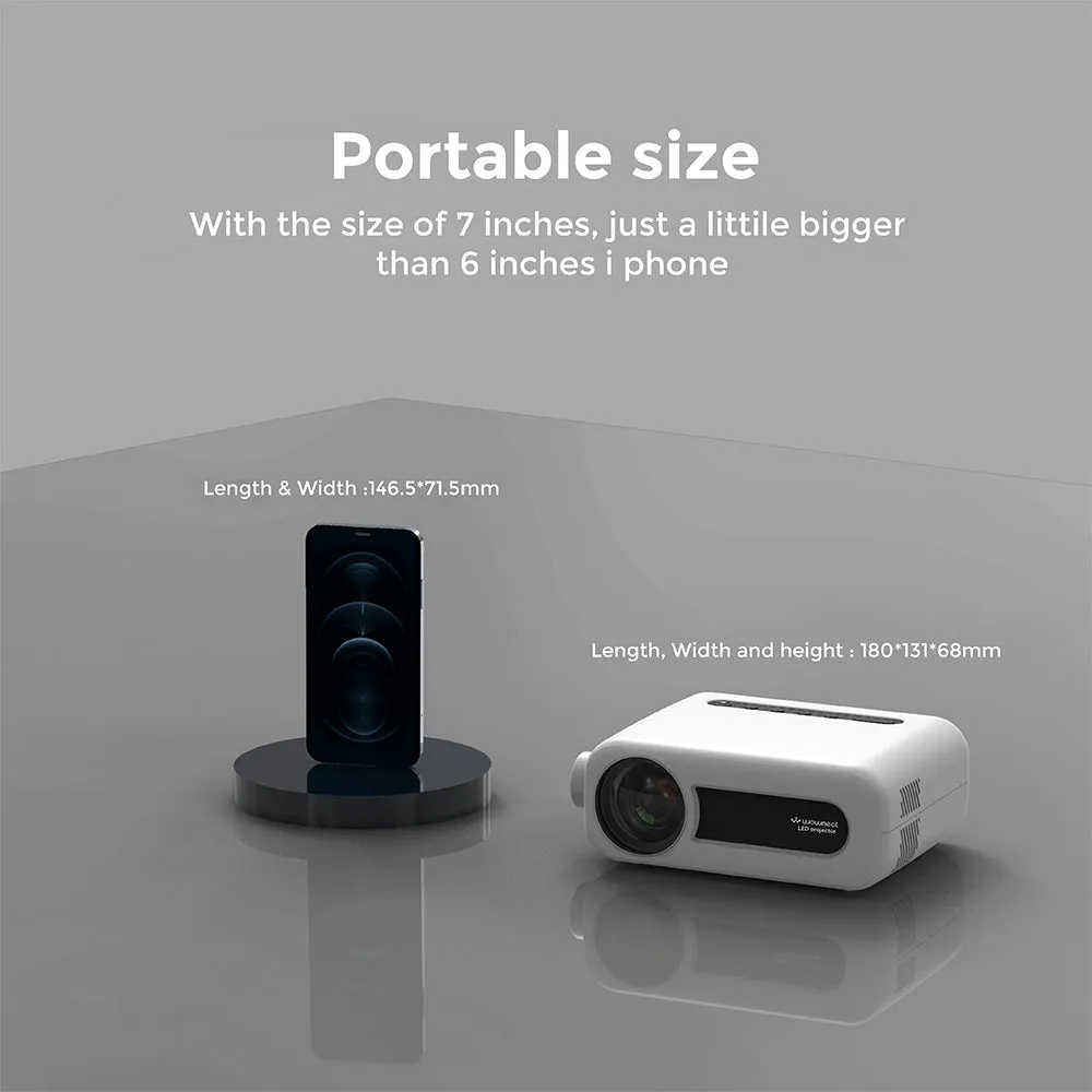 LED Projector Mini Home Cinema [ 100 ANSI Lumens,Max 200" Display] Full HD 1080p Indoor / Outdoor Gaming Projector