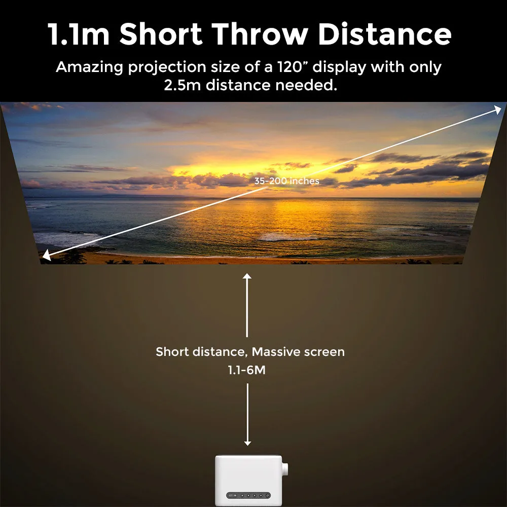 LED Projector Mini Home Cinema [ 100 ANSI Lumens,Max 200" Display] Full HD 1080p Indoor / Outdoor Gaming Projector