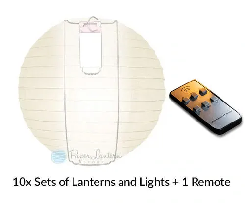 Lemon Yellow Chiffon Crisscross Paper Lantern 10pc Party Pack with Remote Controlled LED Lights Included