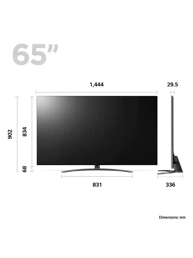 LG 65QNED916QE (2023) QNED MiniLED HDR 4K Ultra HD Smart TV, 65 inch with Freeview Play/Freesat HD - Dark Steel Silver