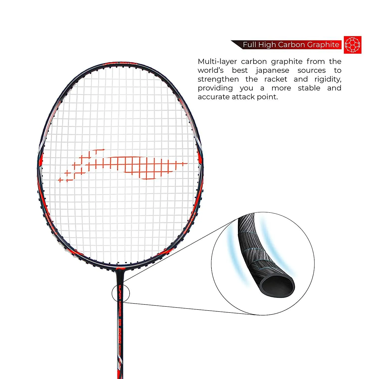 Li-Ning Super Series 2020 - (Strung) Graphite Badminton Racquet - Black/Orange