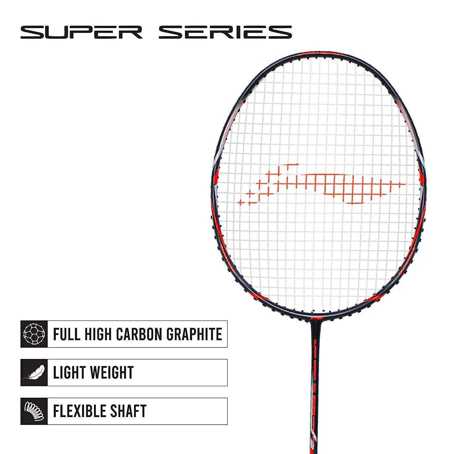 Li-Ning Super Series 2020 - (Strung) Graphite Badminton Racquet - Black/Orange