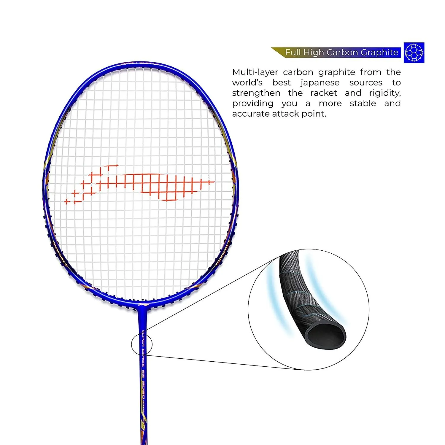 Li-Ning Super Series 2020 - (Strung) Graphite Badminton Racquet - Blue/Gold