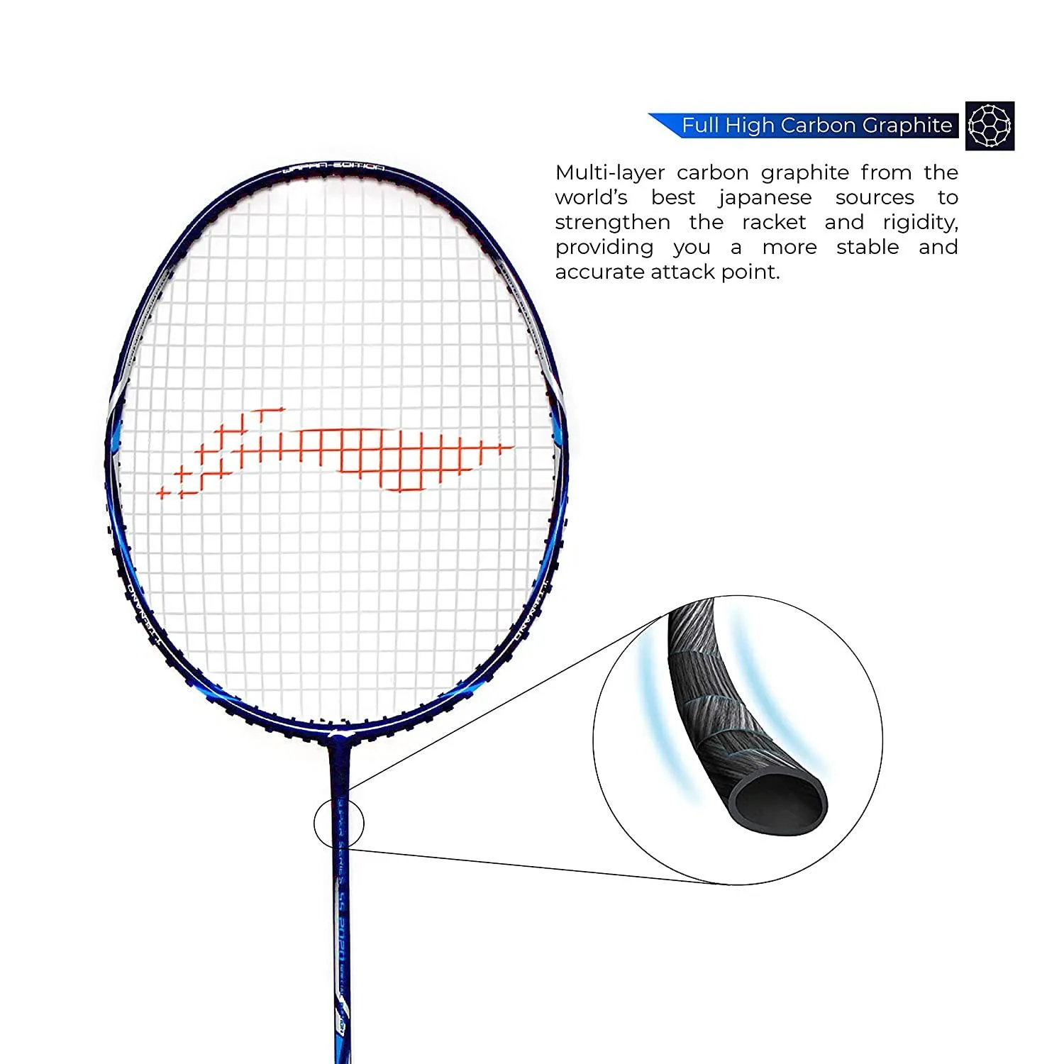 Li-Ning Super Series 2020 - (Strung) Graphite Badminton Racquet - Navy Blue