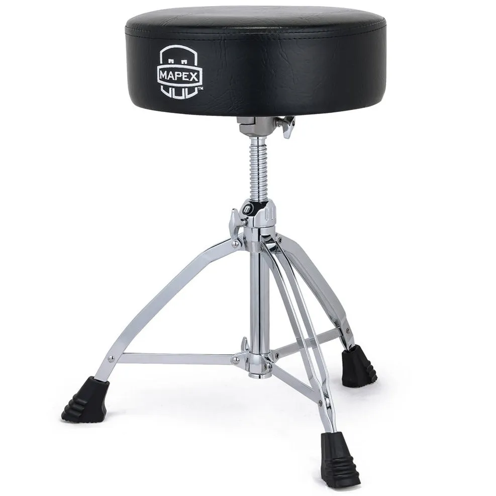 Mapex T850 Leather Round Cushion Throne, Double Braced, Black