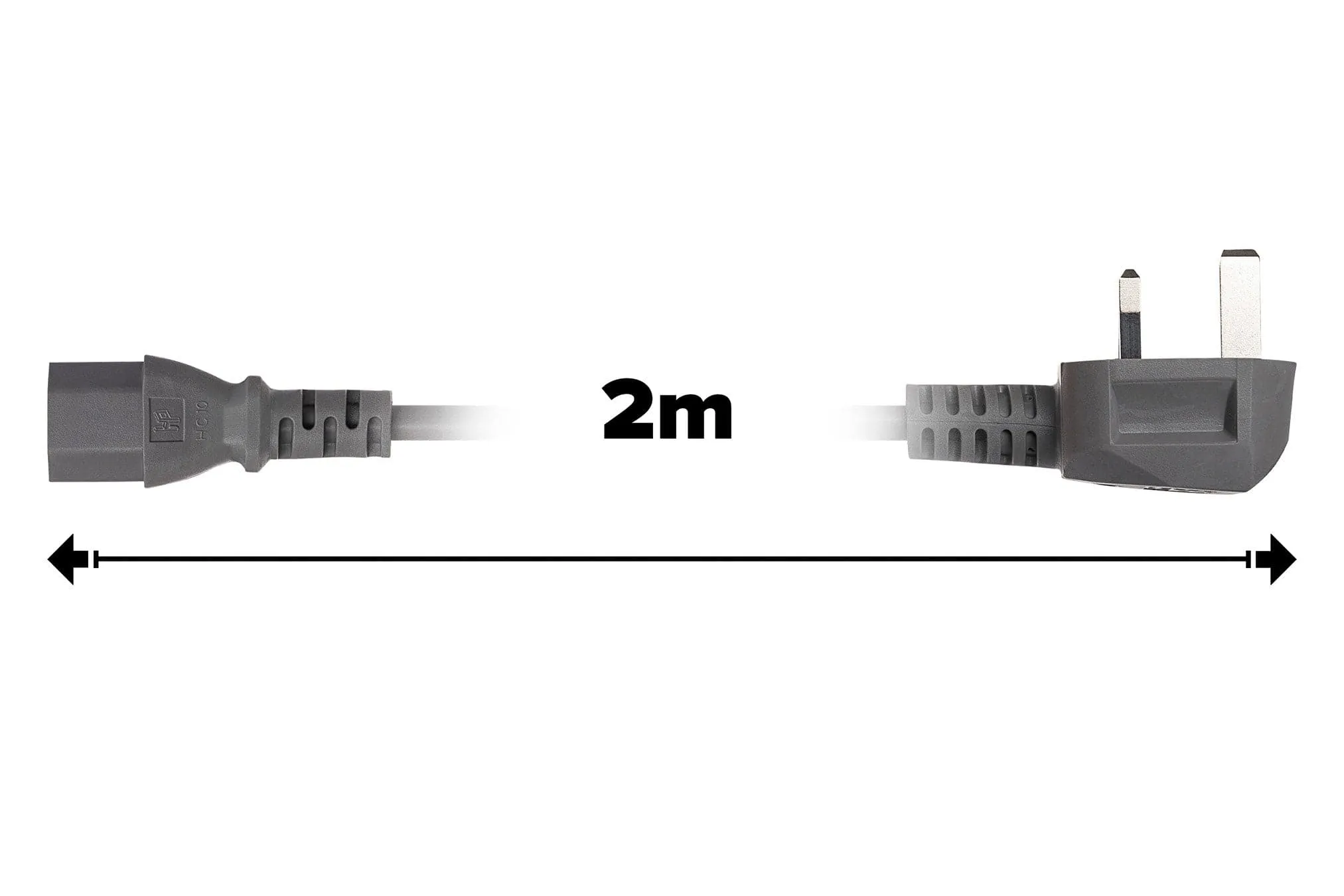 Maplin Power Lead IEC C13 Female Plug to UK 3 Pin Plug - 2m, 5 Amp Fuse