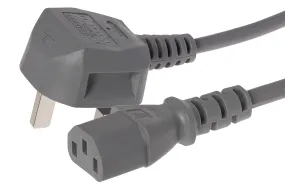 Maplin Power Lead IEC C13 Female Plug to UK 3 Pin Plug - 2m, 5 Amp Fuse