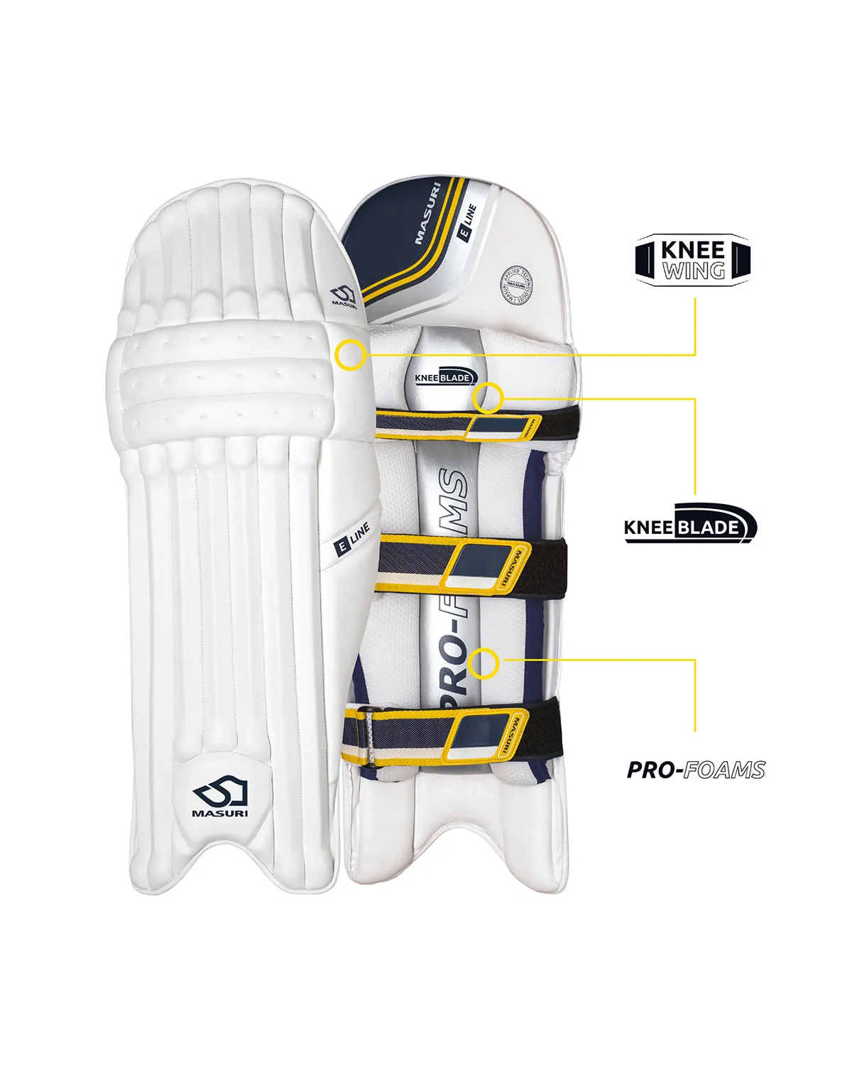 Masuri E Line Cricket Batting Pads - Small Adult