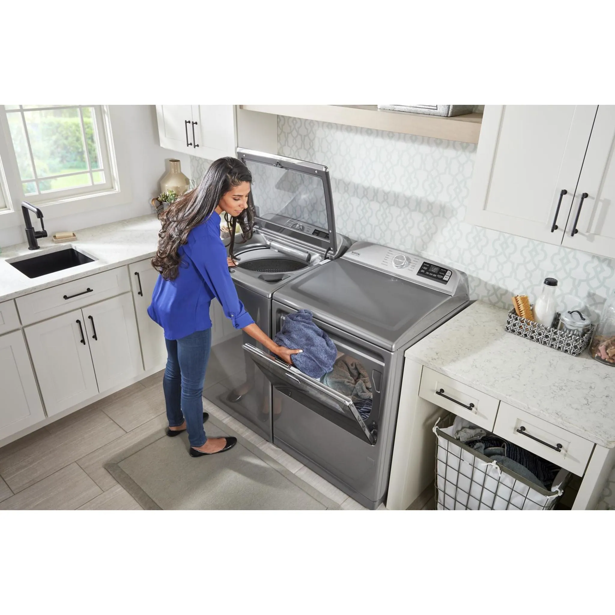 Maytag Smart Top Load Electric Dryer with Extra Power Button - 7.4 cu. ft. (YMED7230HC)