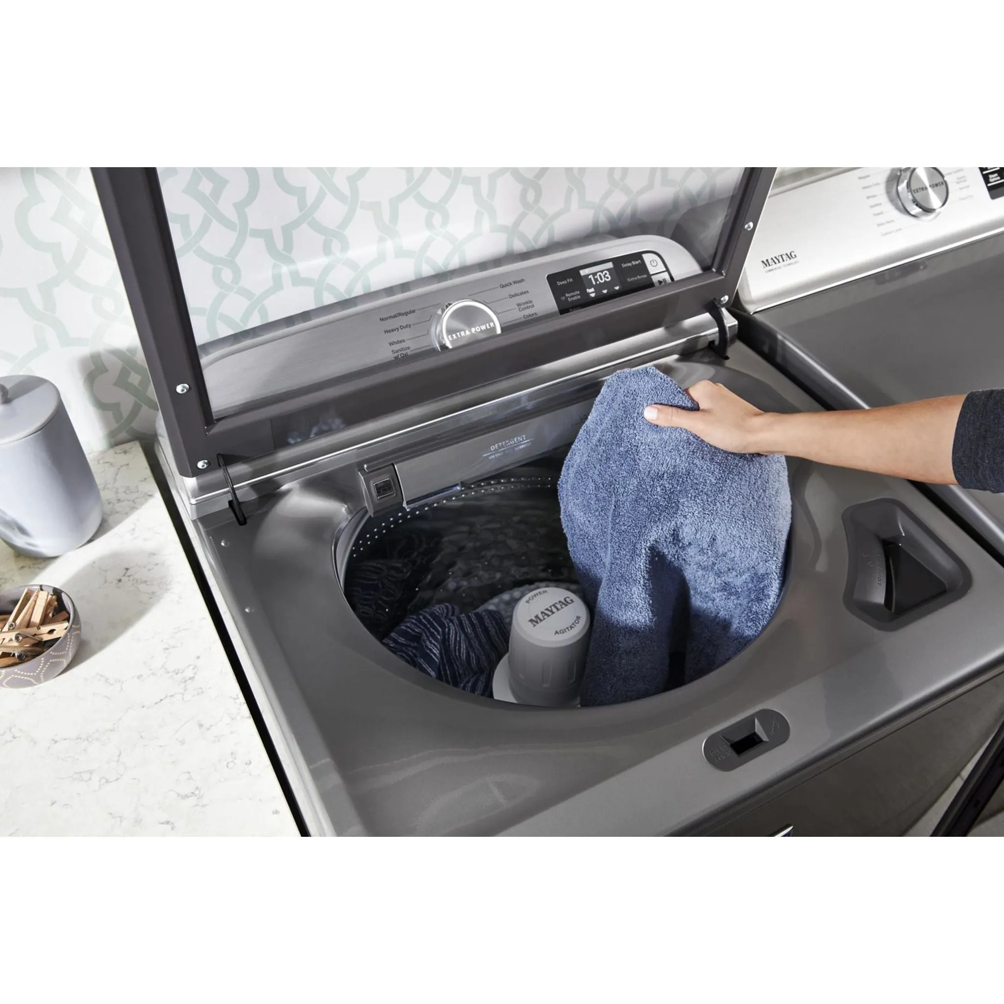 Maytag Smart Top Load Electric Dryer with Extra Power Button - 7.4 cu. ft. (YMED7230HC)