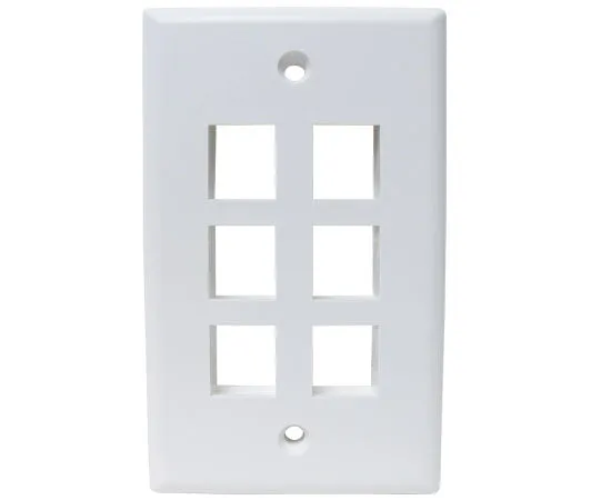 MIG  Wall Plates, High Density 1, 2, 3, 4, and 6 Ports - Almond, Ivory, White, Black