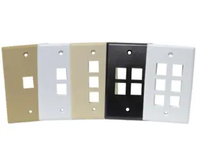 MIG  Wall Plates, High Density 1, 2, 3, 4, and 6 Ports - Almond, Ivory, White, Black