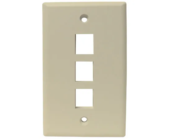 MIG  Wall Plates, High Density 1, 2, 3, 4, and 6 Ports - Almond, Ivory, White, Black